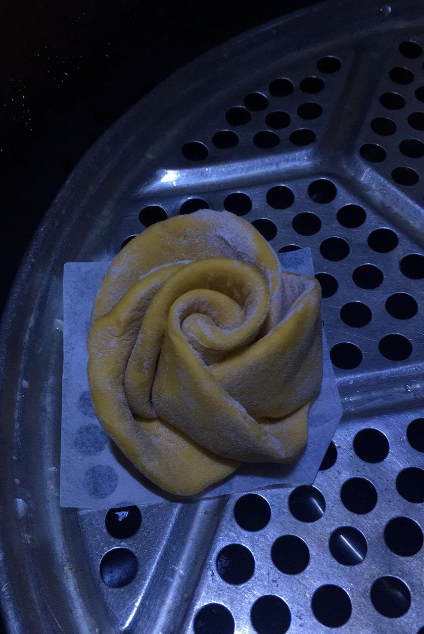 南瓜玫瑰馒头（一次发酵法）