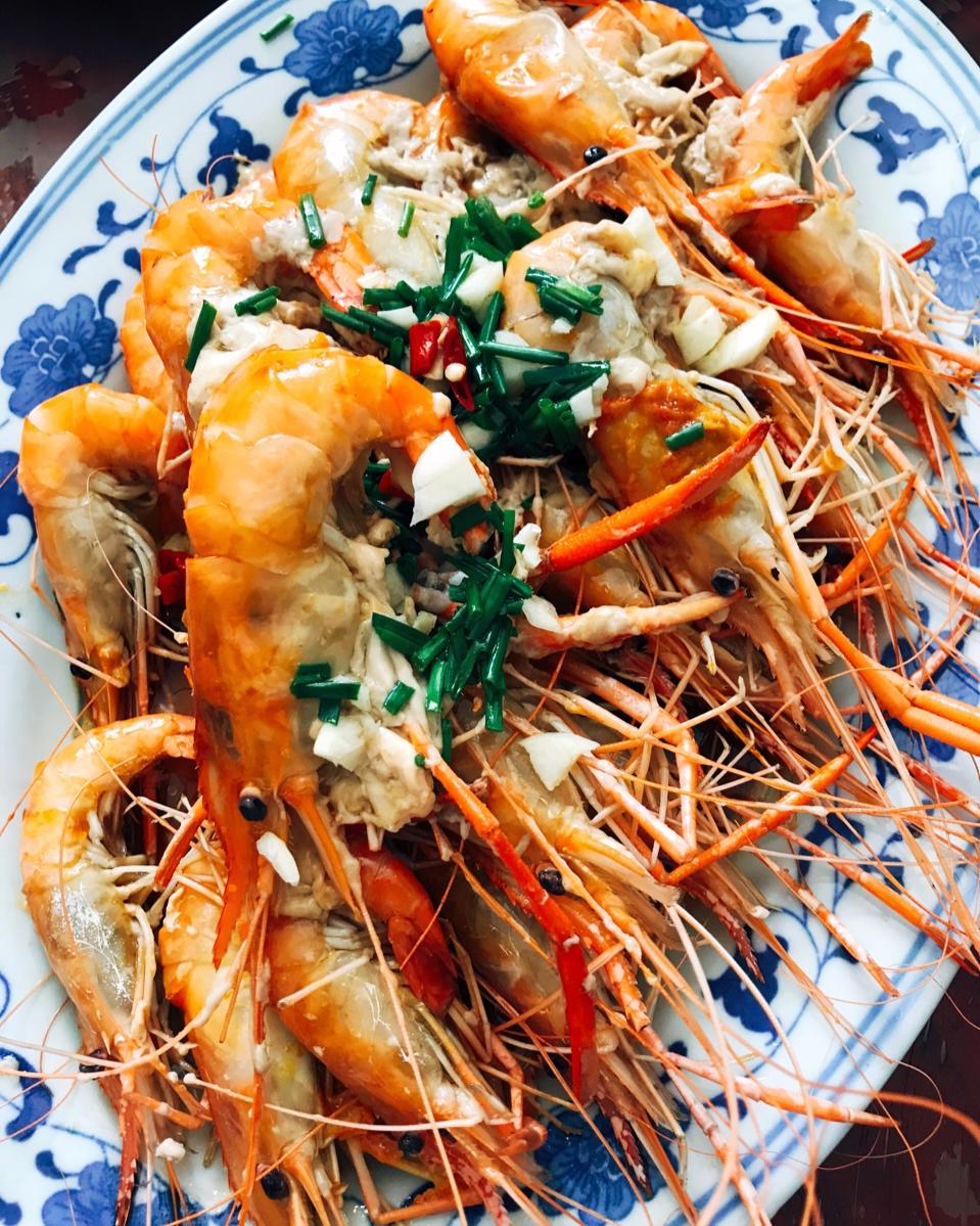 kenyart做的油泼蒜蓉虾