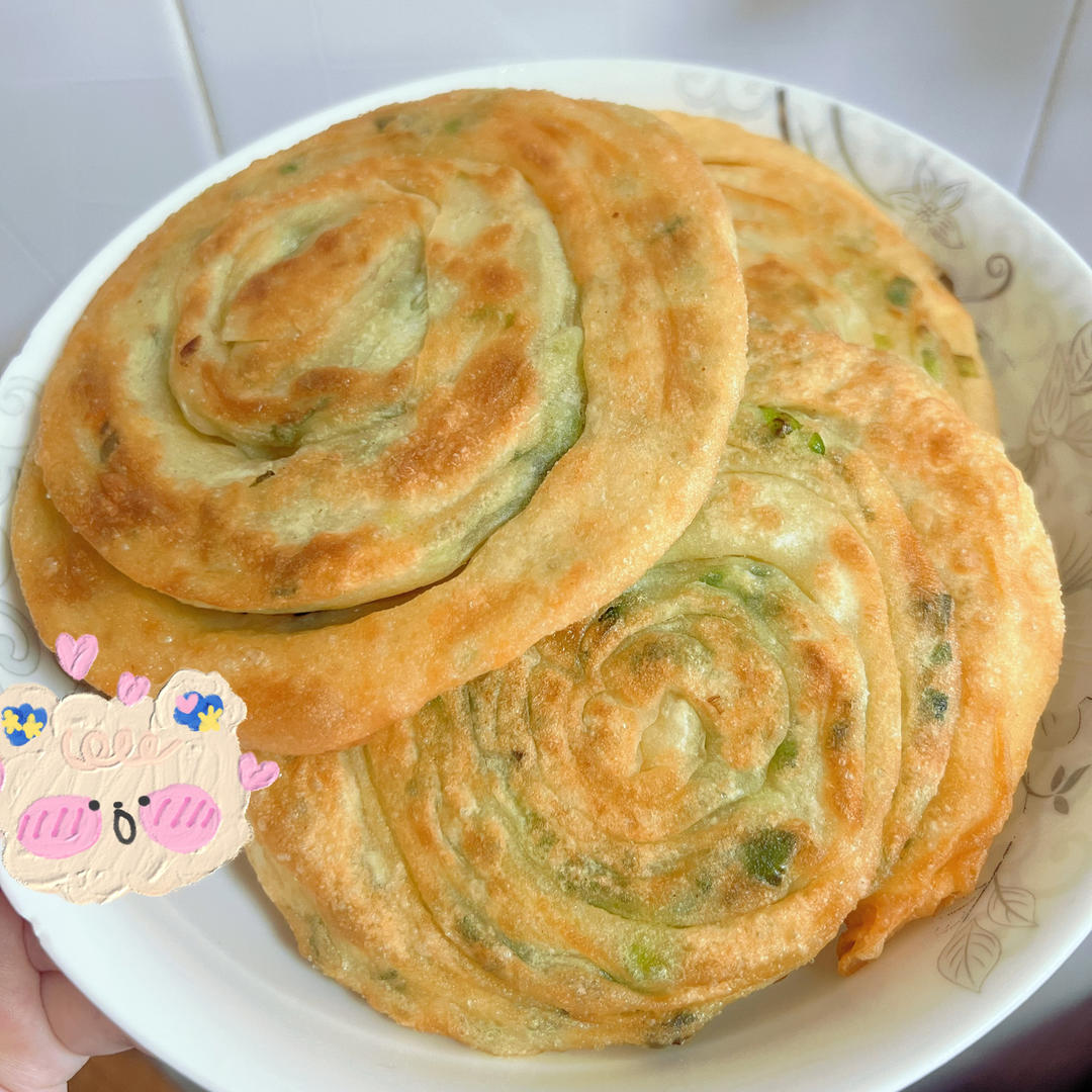 家常鸡蛋葱油饼 凉了也不硬 外酥里软 媲美早餐店 附细节视频详解