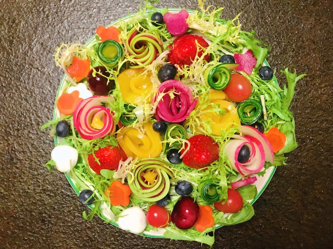 🌸花开富贵∣时蔬玫瑰花朵沙拉🌸