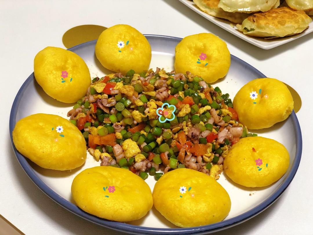 大口吃的胶东小炒 海鲜的内陆吃法 无虾酱 蒜苔鱿鱼丁