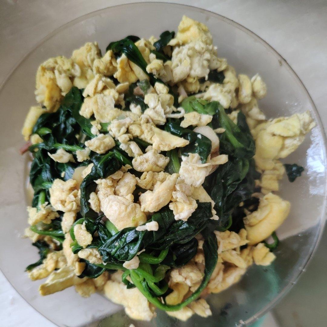 菠菜炒鸡蛋（不涩不腥！）