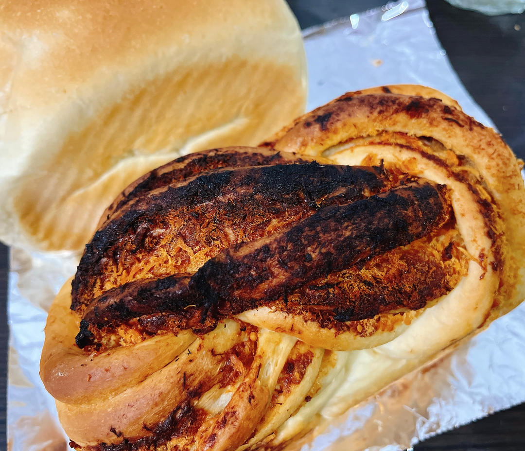 香葱肉松手撕吐司