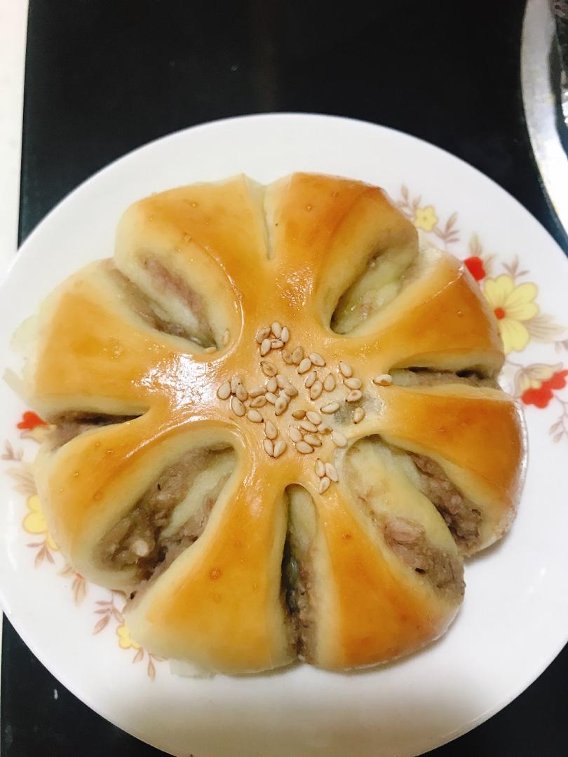 花朵豆沙餐包