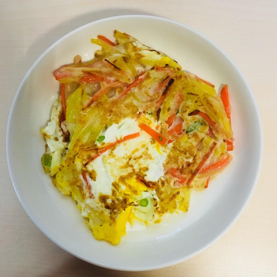 土豆胡萝卜丝鸡蛋饼
