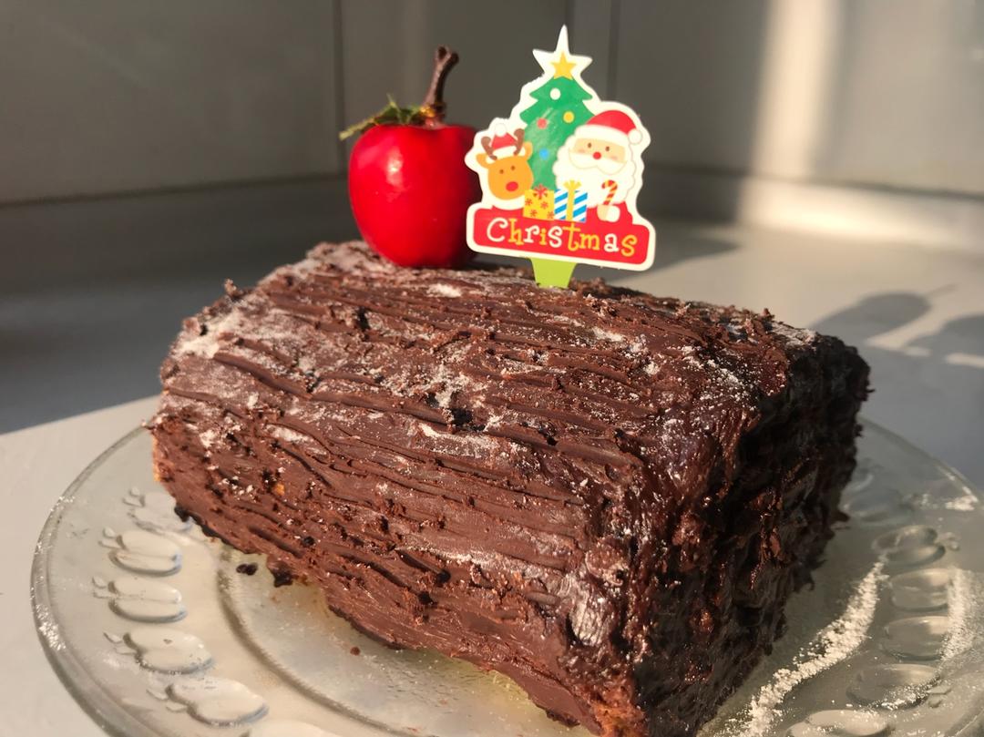 超简单圣诞树根蛋糕卷-超人气菜谱