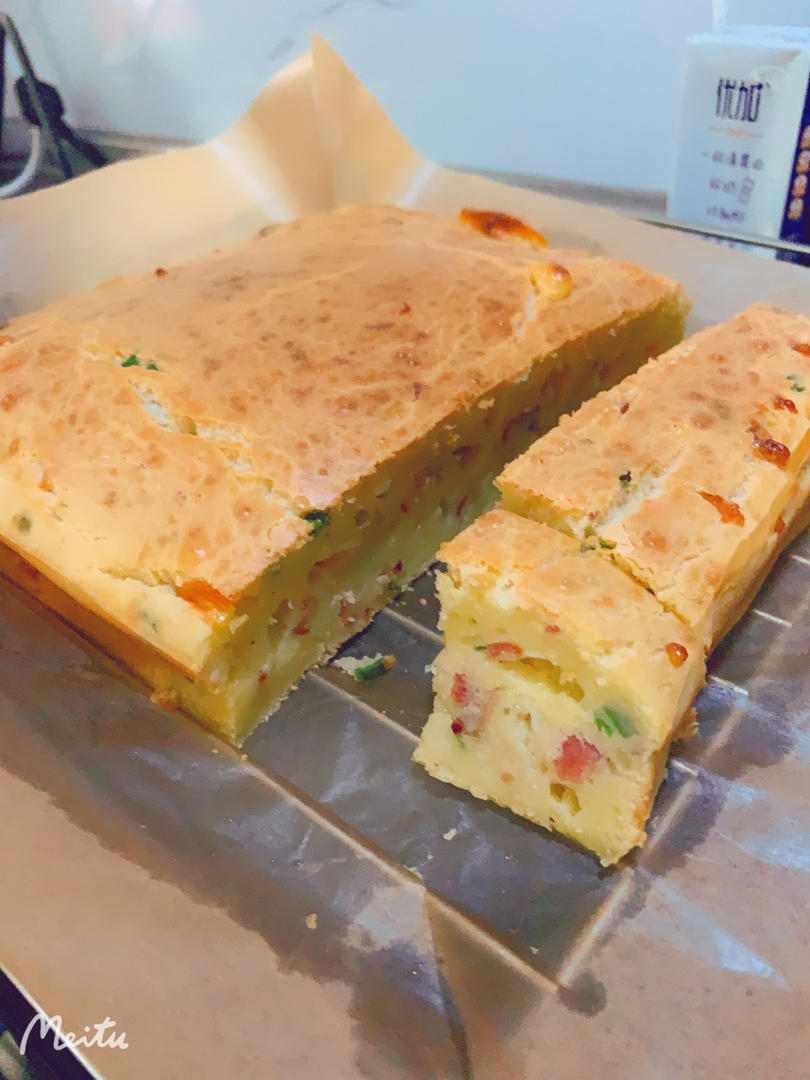 么么瓶子酱做的培根芝士咸蛋糕