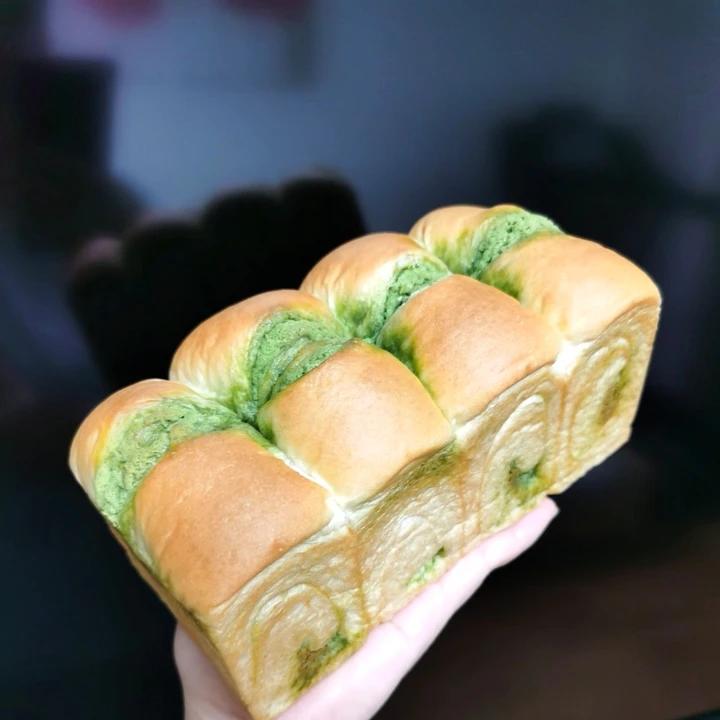 抹茶奶酥小金砖（70%中种吐司）