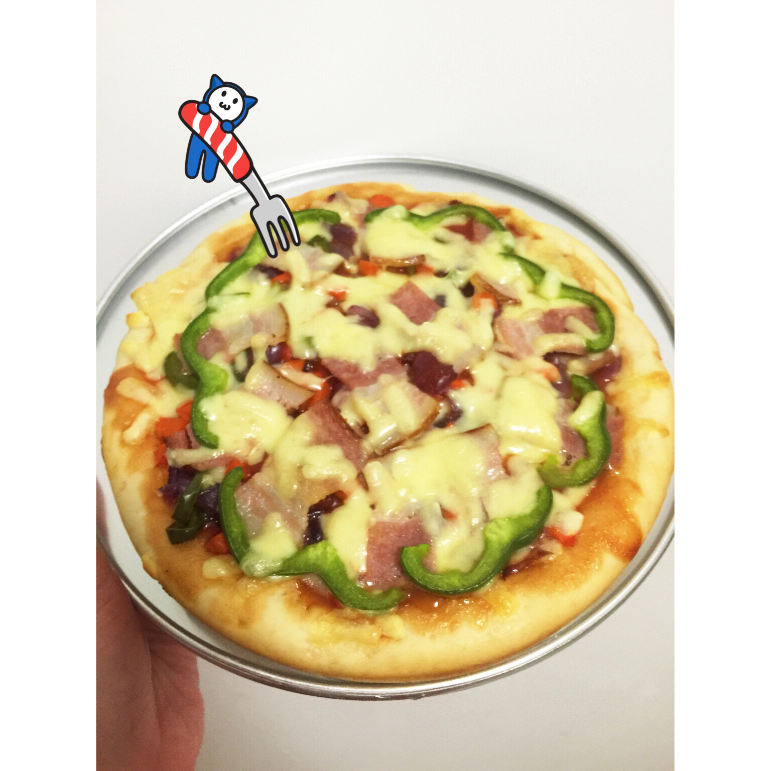 厚底鲜虾培根披萨