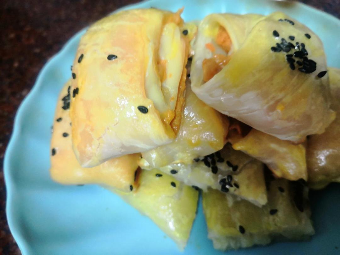 【手抓饼版芝士红薯香蕉双拼饼】#隔壁小孩都馋哭了##快手#极简#