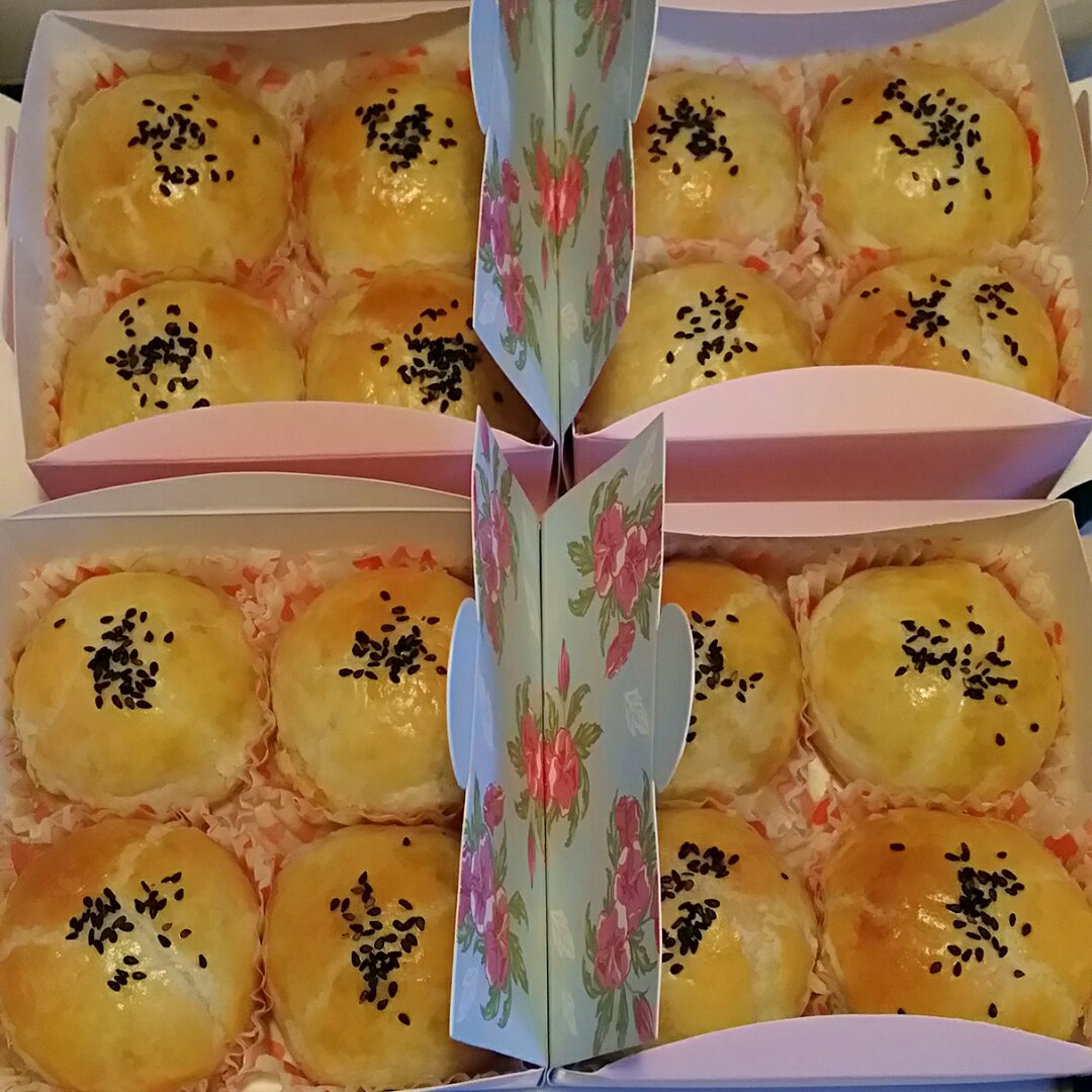 素油开酥的三种口味蛋黄酥