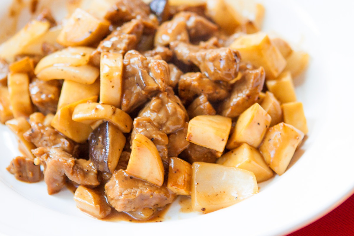 黑椒杏鲍菇牛肉粒