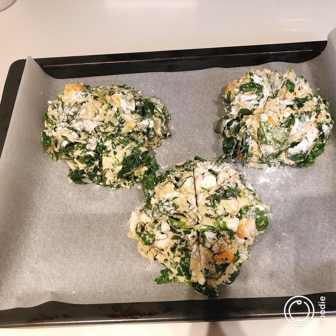 菠菜南瓜奶酪丹波面包丨健康·烘焙