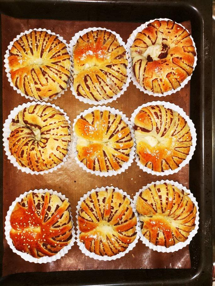 美味的豆沙面包卷（手揉版、手套膜）