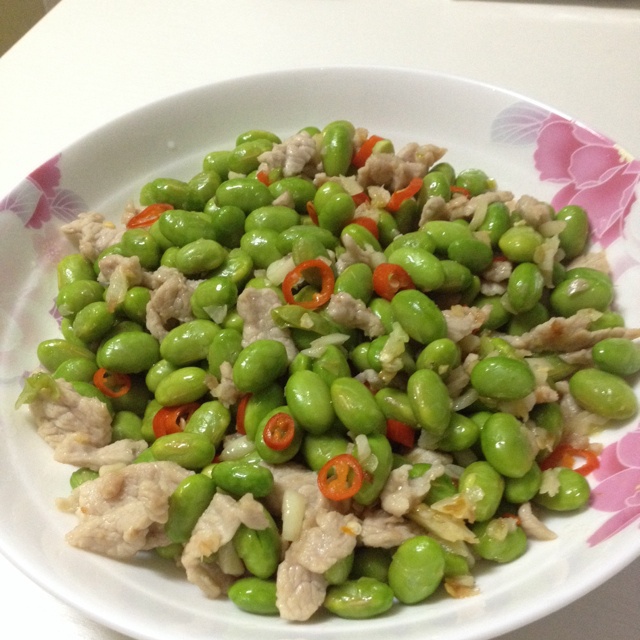 毛豆炒肉丁