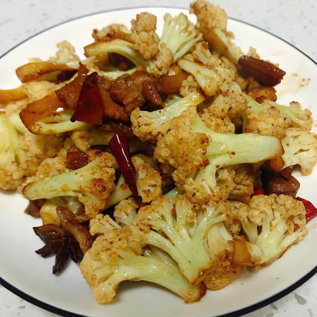 干煸菜花（花菜炒肉）