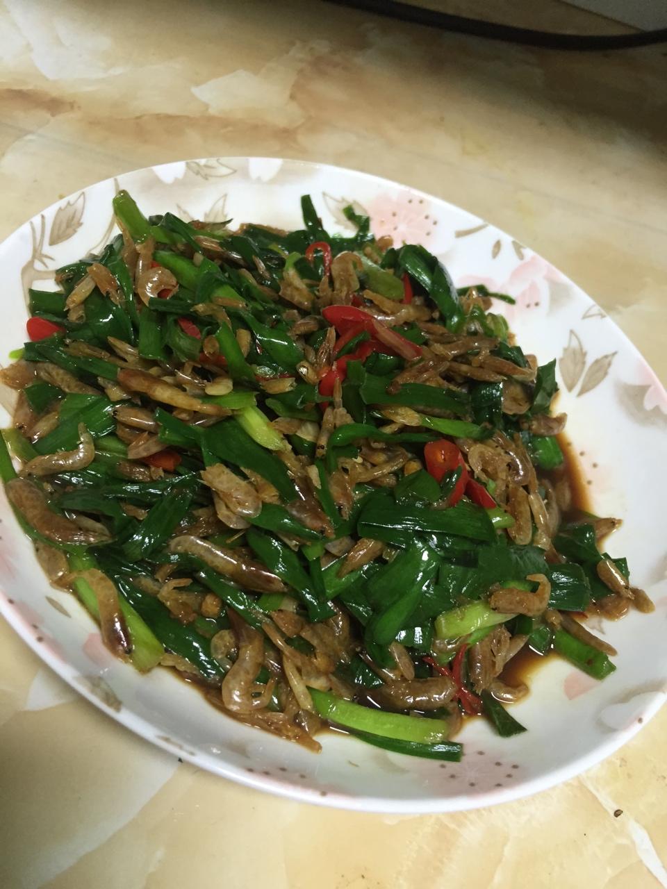 韭菜炒河虾
