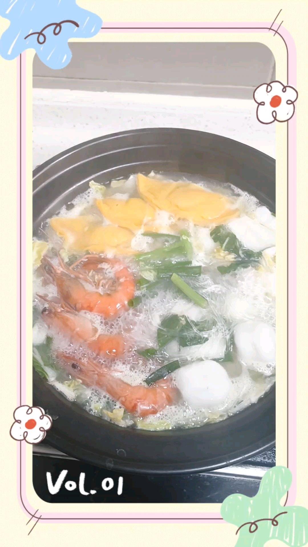 冬日最佳 虾头白菜煲