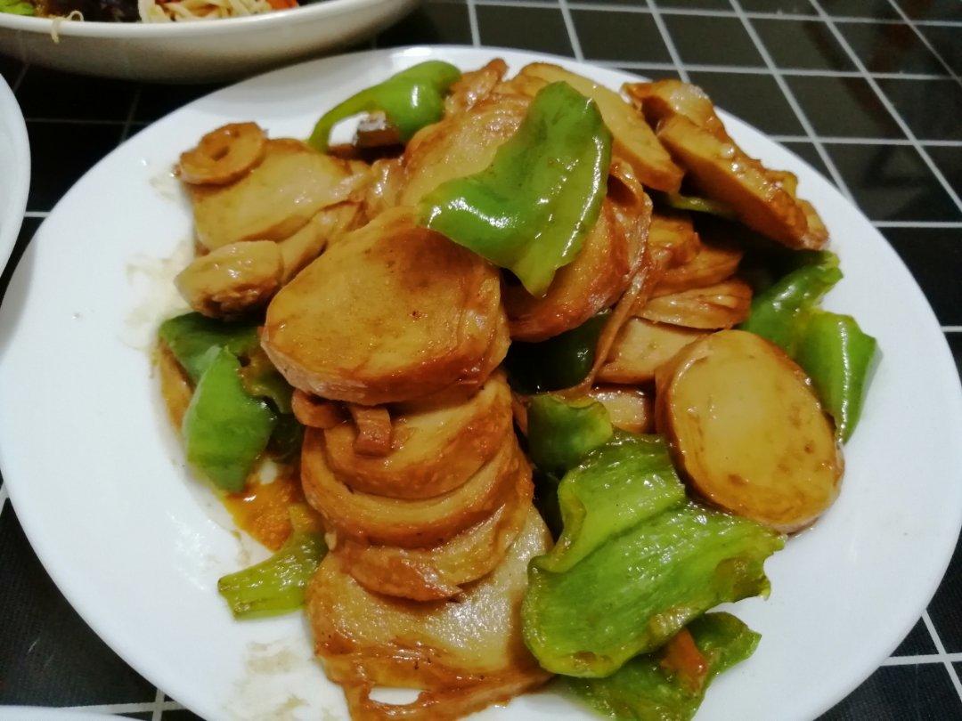 青椒炒面筋