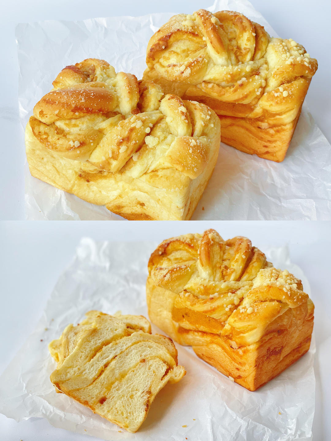 鲜奶花生手撕面包