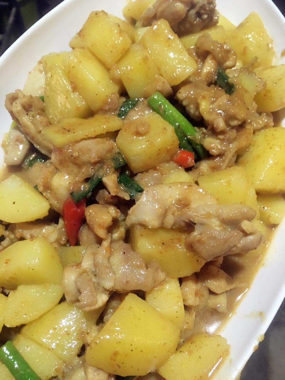 沙茶焖鸡肉土豆