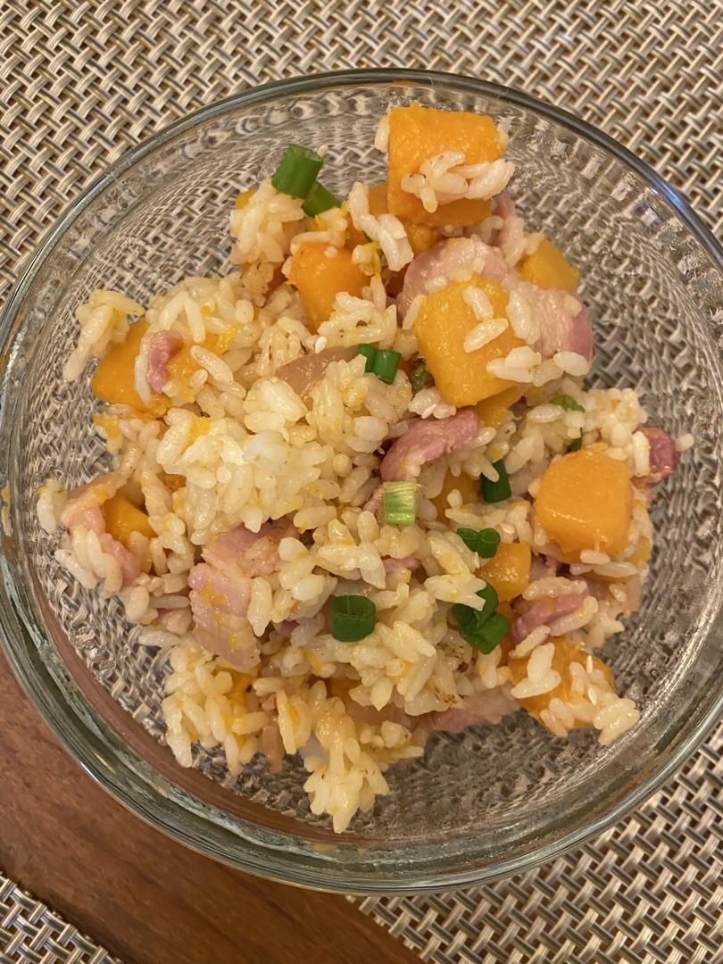 培根🥓南瓜🎃炒饭（香气扑鼻）强烈推荐🌟🌟🌟🌟🌟