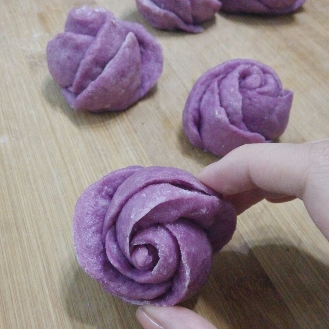 玫瑰紫薯馒头
