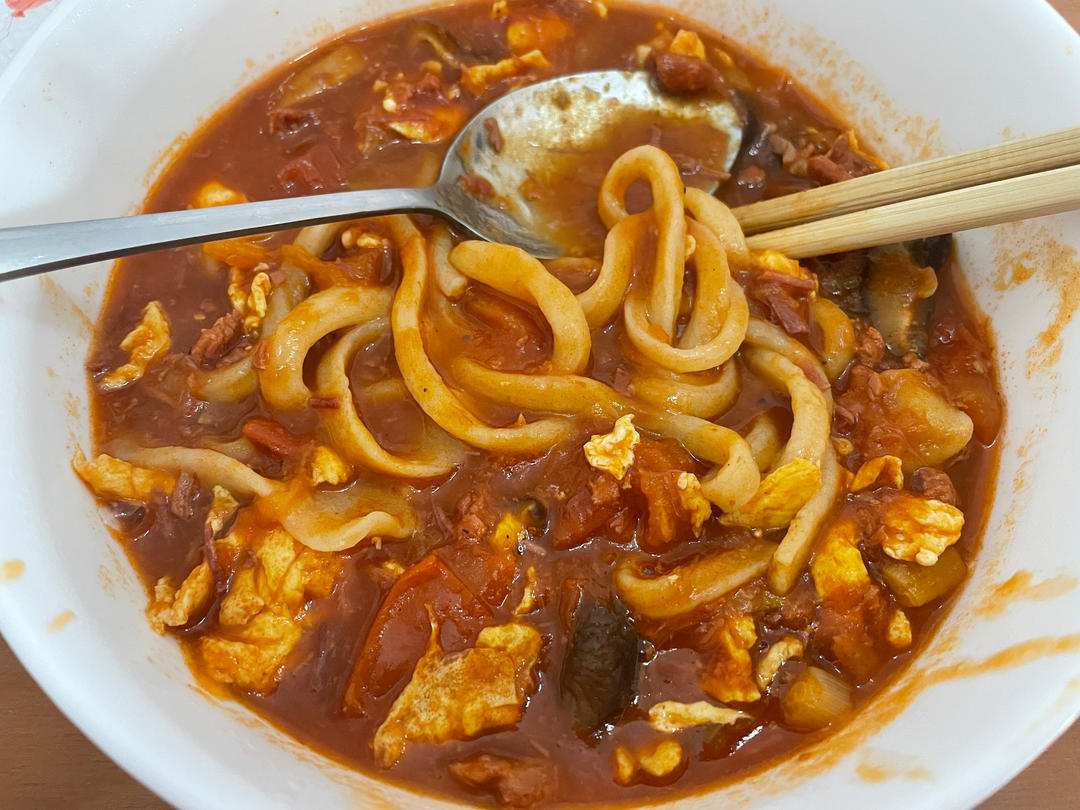 恨不得抱着锅舔的番茄鸡蛋面