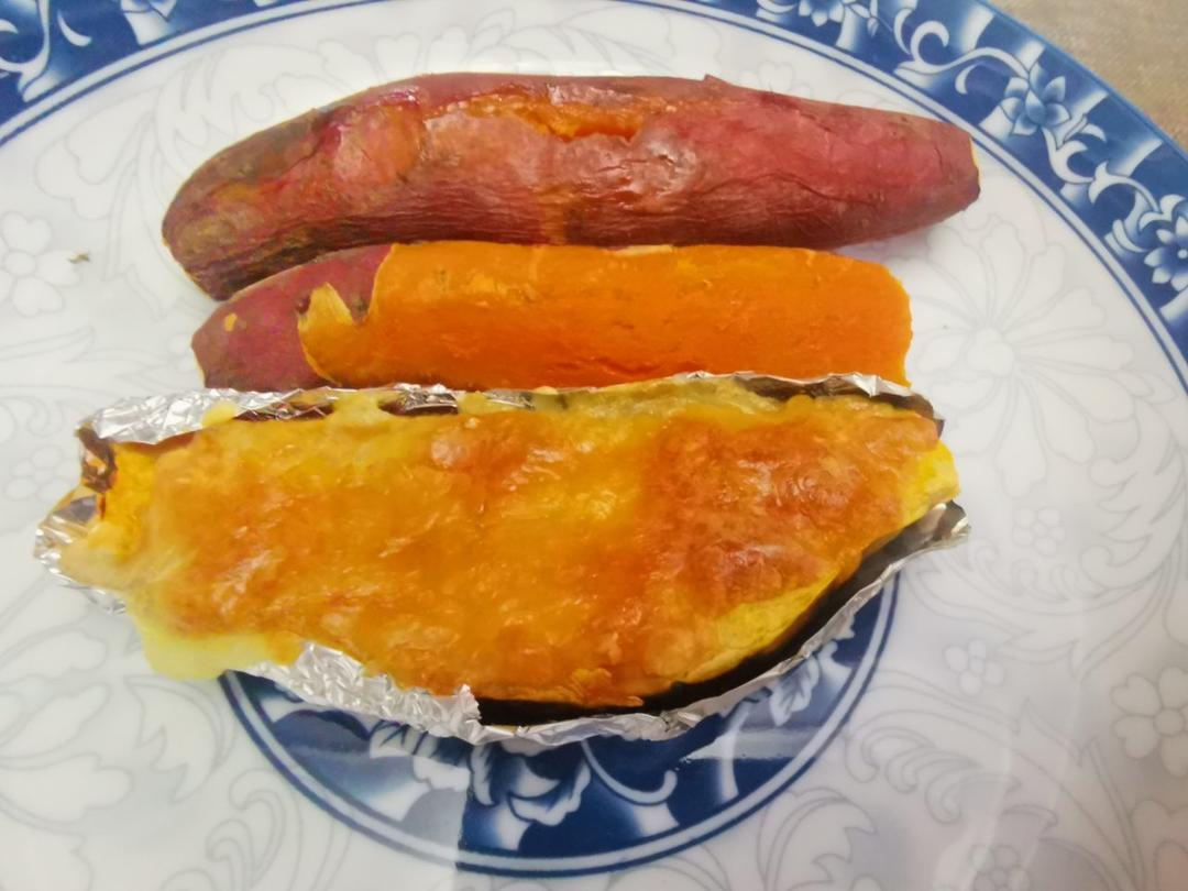 芝士焗红薯+普通烤红薯