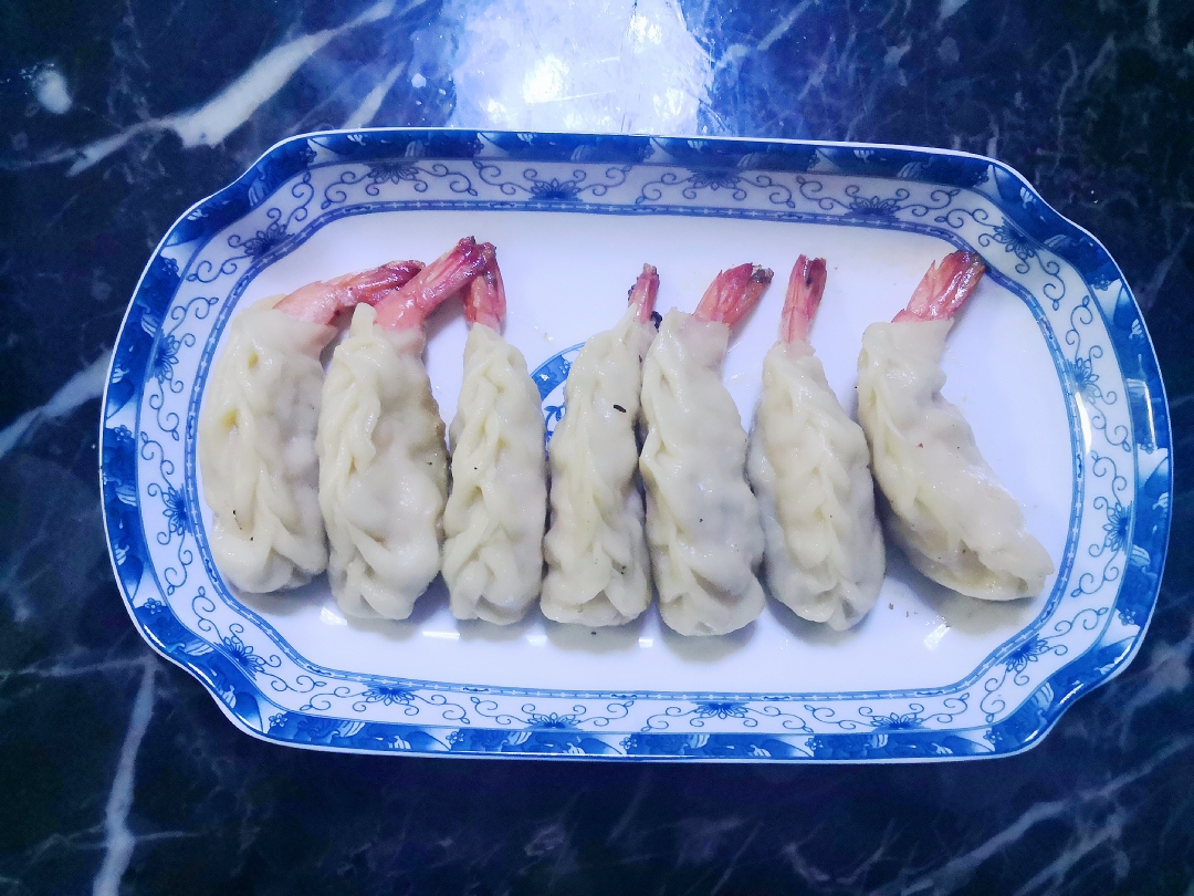 生煎凤尾虾饺的做法 步骤6