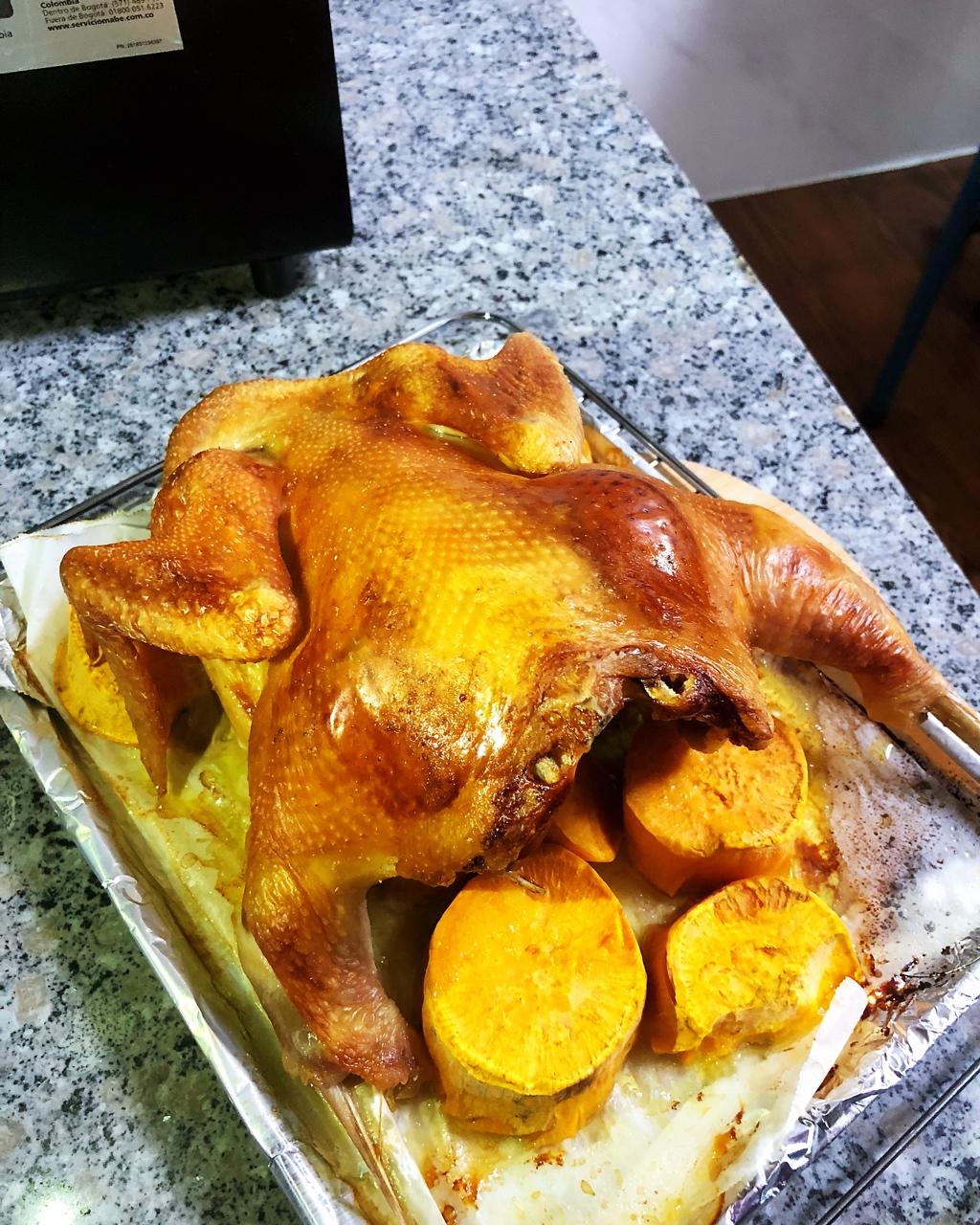 戴眼镜的m做的烤盐焗鸡/盐焗烤鸡