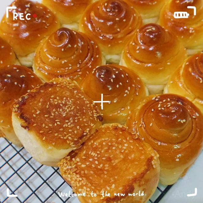 蜂蜜脆底小面包(一次发酵)的做法