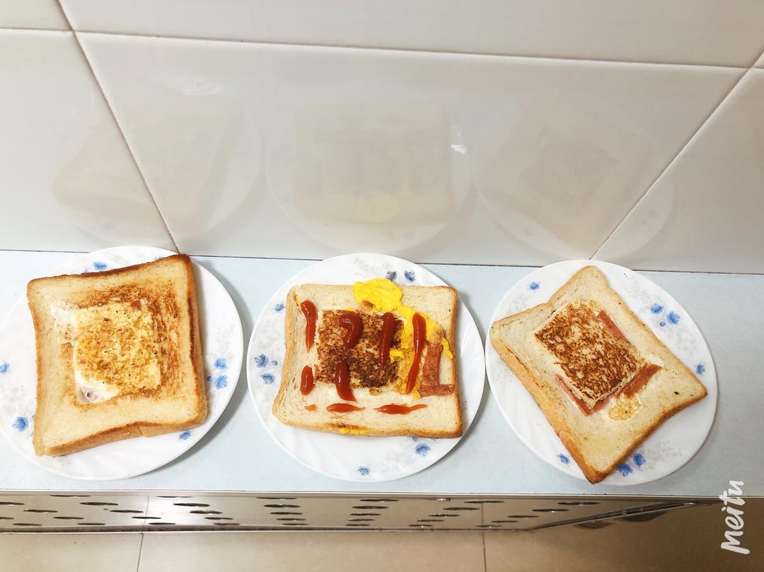 3分钟快手早餐——火腿吐司煎蛋