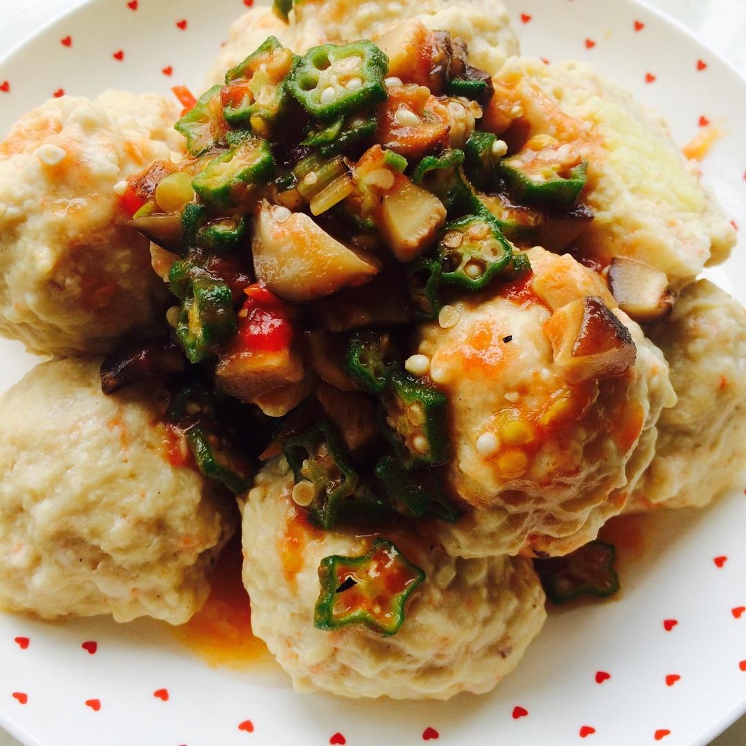 小米豆腐虾仁丸子的做法