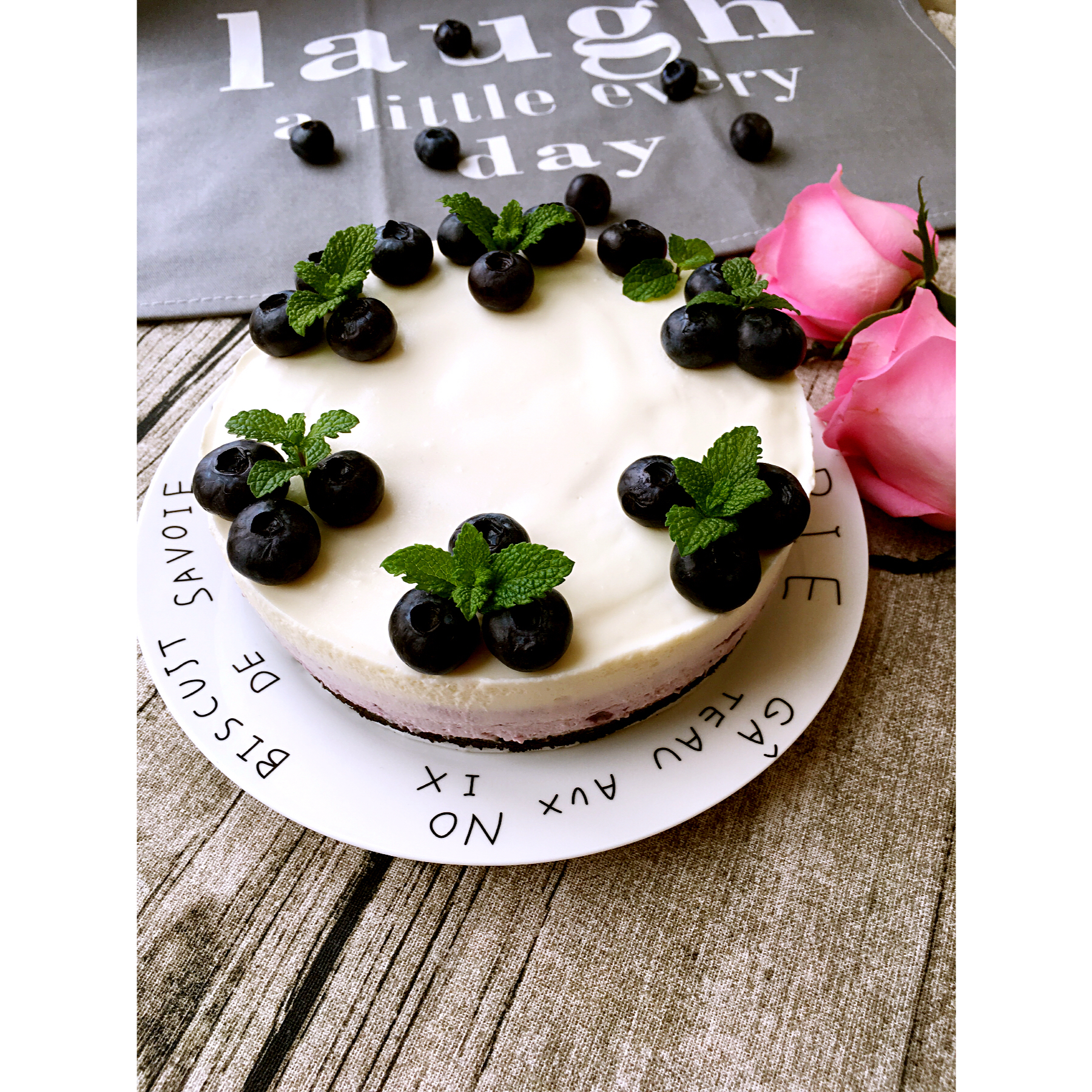 渐变蓝莓冻芝士蛋糕（免烤）