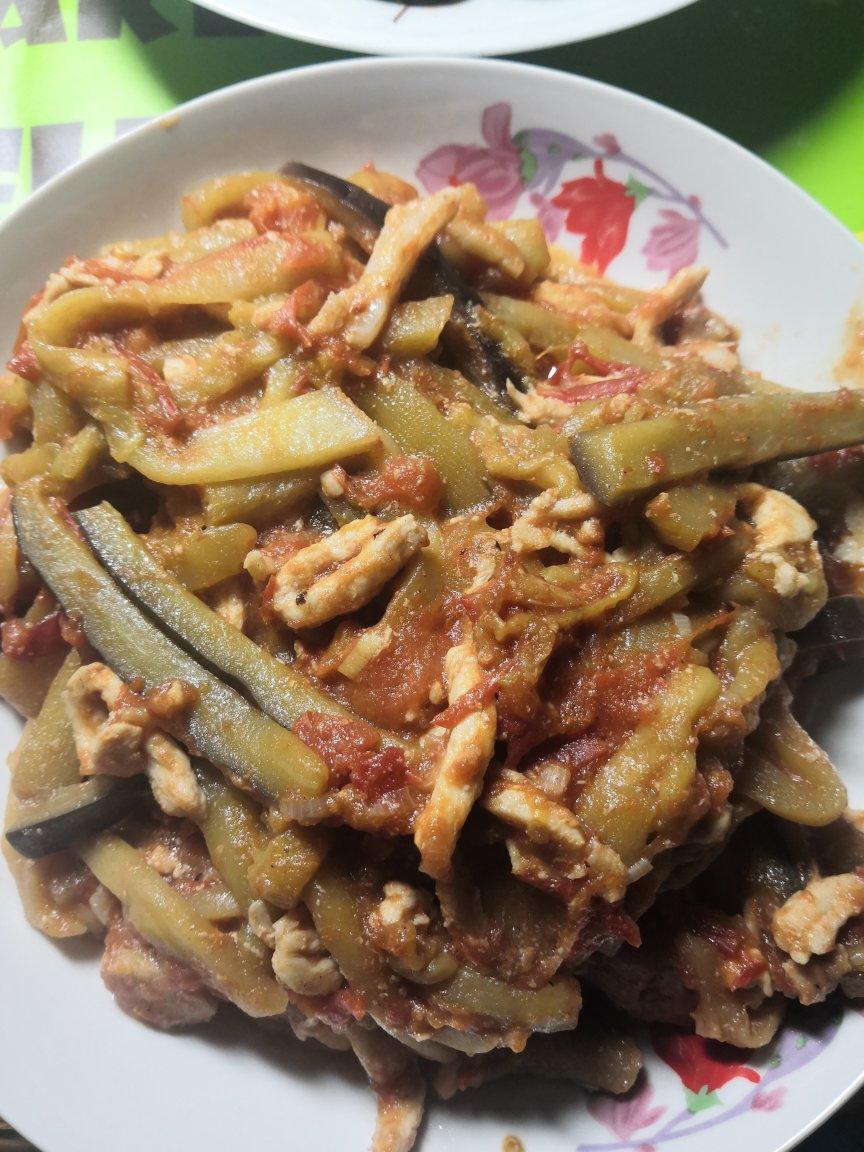 西红柿炒茄子丝