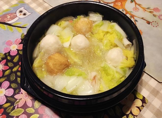 白菜丸子粉丝汤的做法