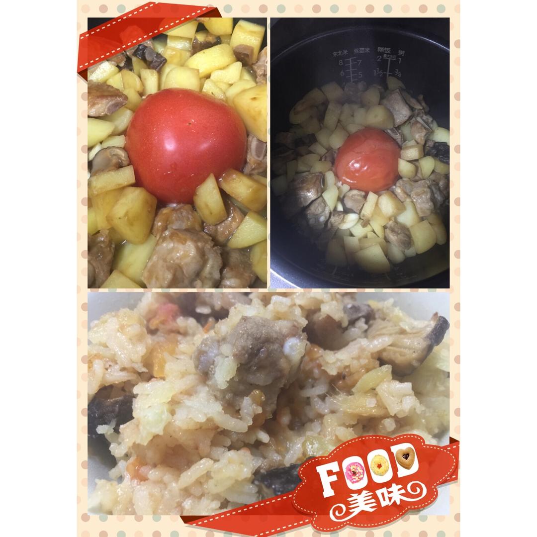 喷香排骨焖饭（爆好吃）