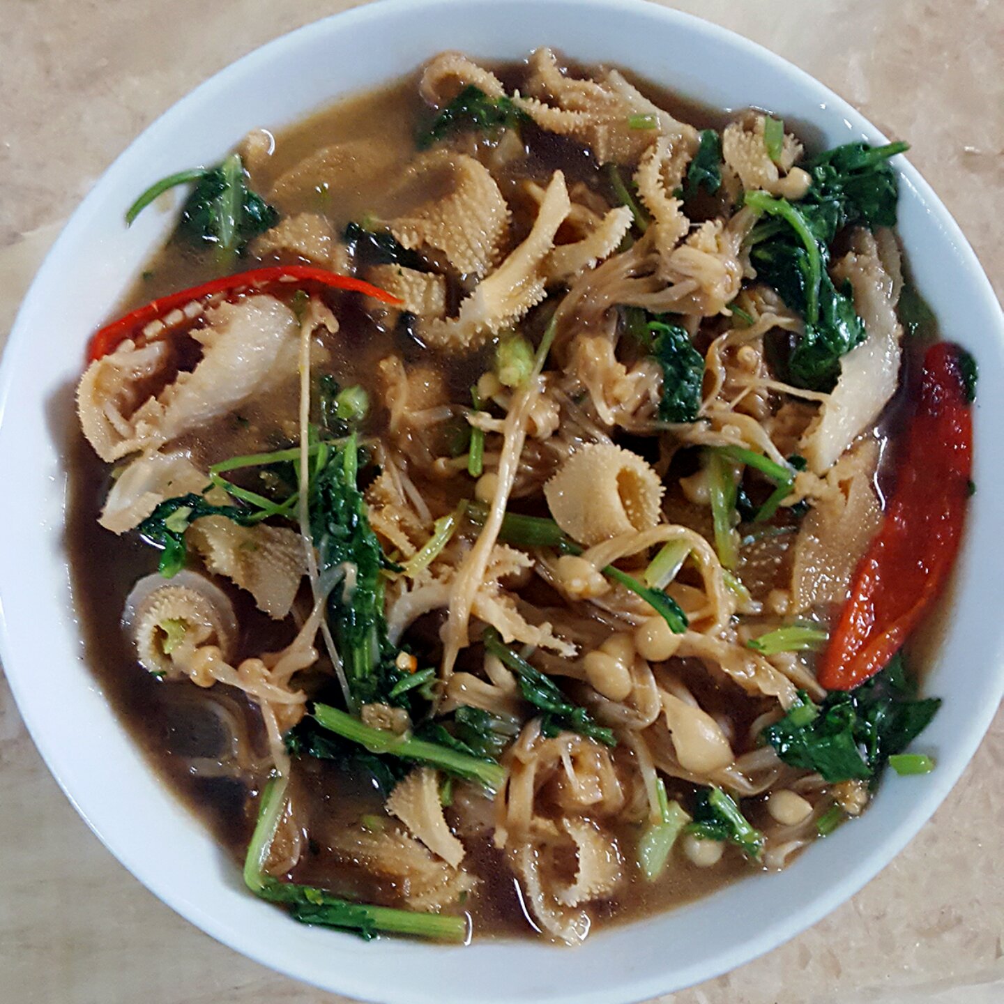 香菜金针菇牛百叶