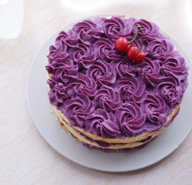 slightcai做的紫薯慕斯蛋糕