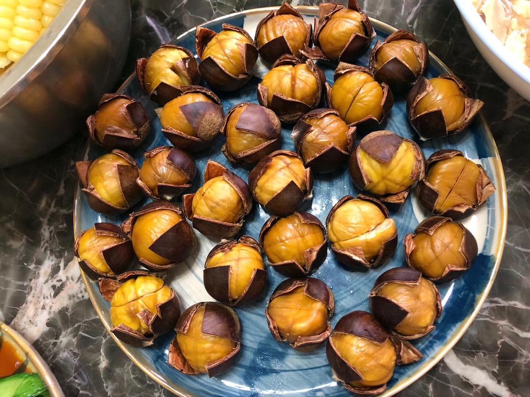 彭豆做的开口笑蒸板栗