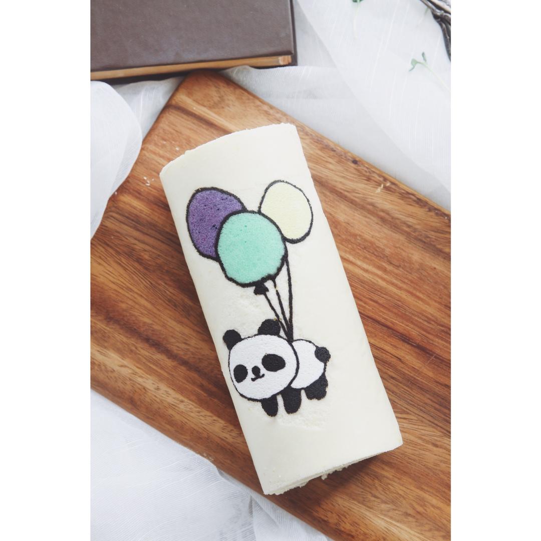 风一样的女侠做的超细腻毛巾面彩绘蛋糕卷