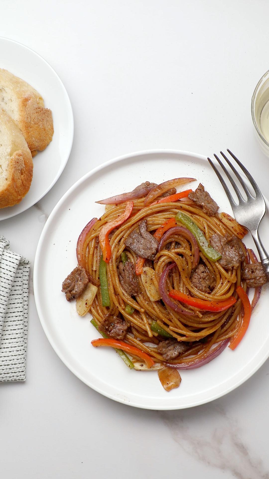 黑椒牛肉意面的做法