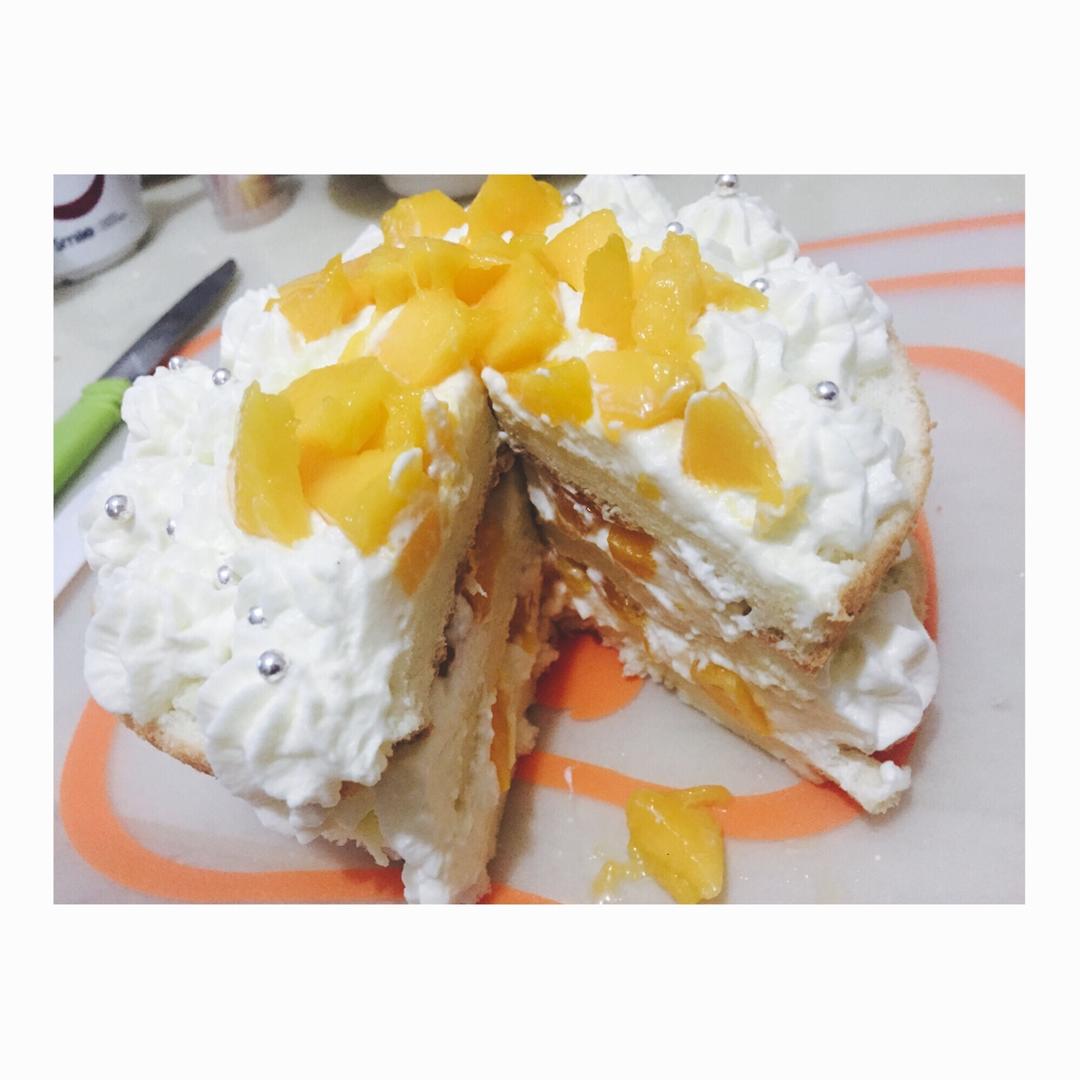 【零失败】不会裱花没关系的水果裸蛋糕 芒果裸蛋糕 完美戚风胚