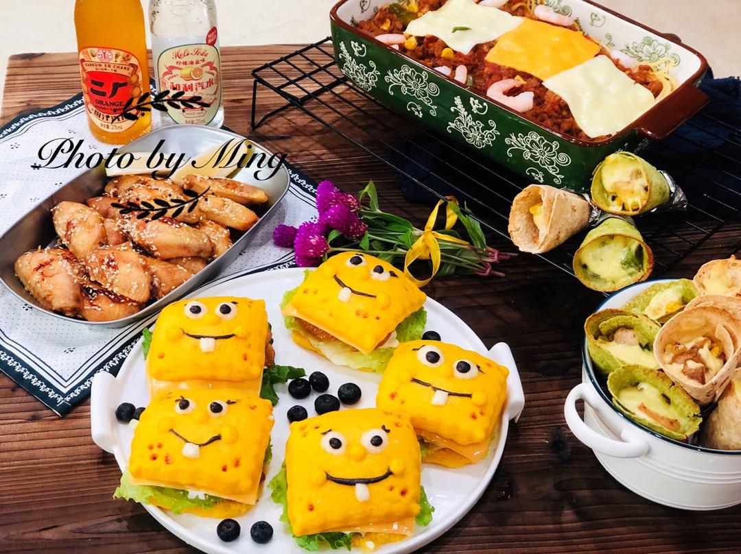 【原创】海绵宝宝双层馒头（中式汉堡）