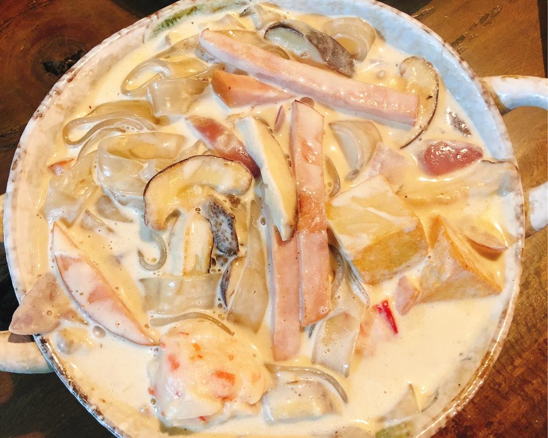 奶油意面？是奶油宽粉呀！不加淡奶油版本！的做法