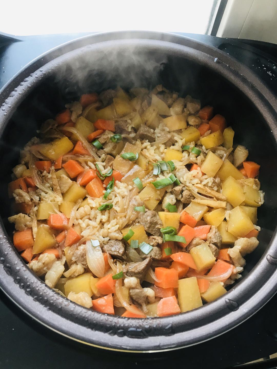 电饭锅版手抓羊肉饭的做法