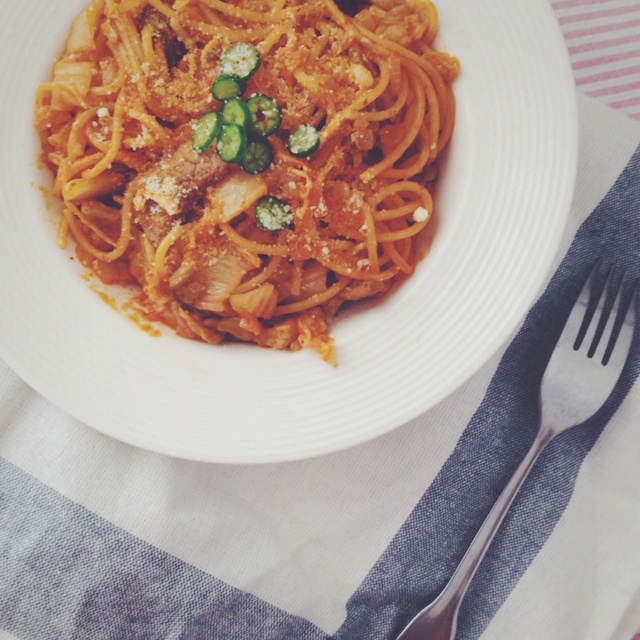 辣白菜炒意大利面