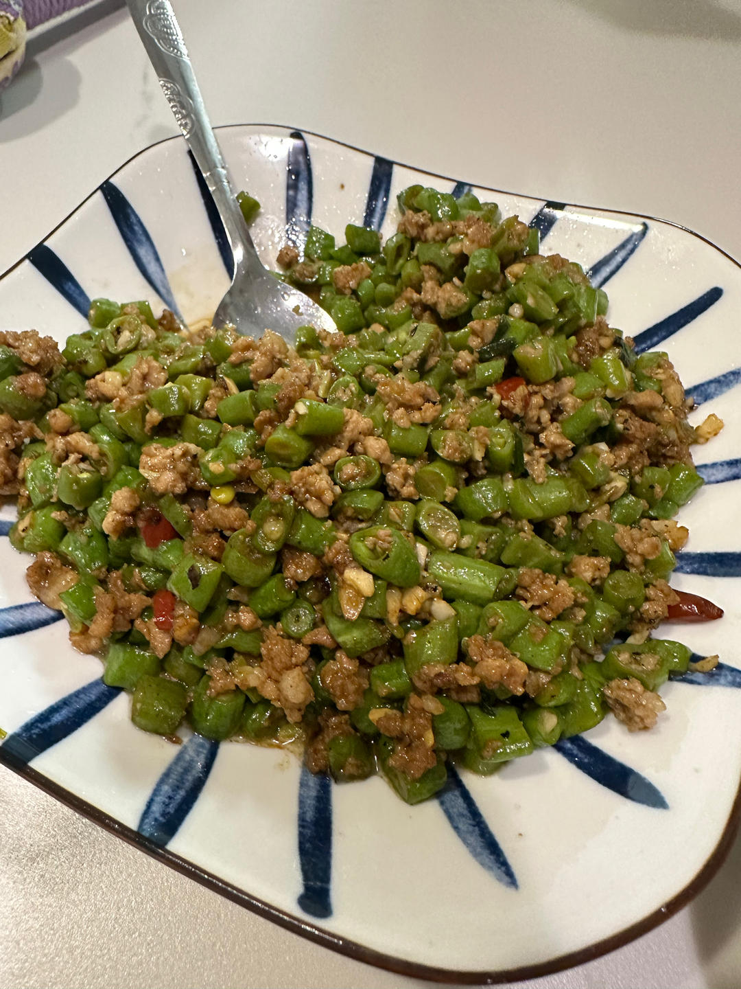 肉沫豆角下饭菜