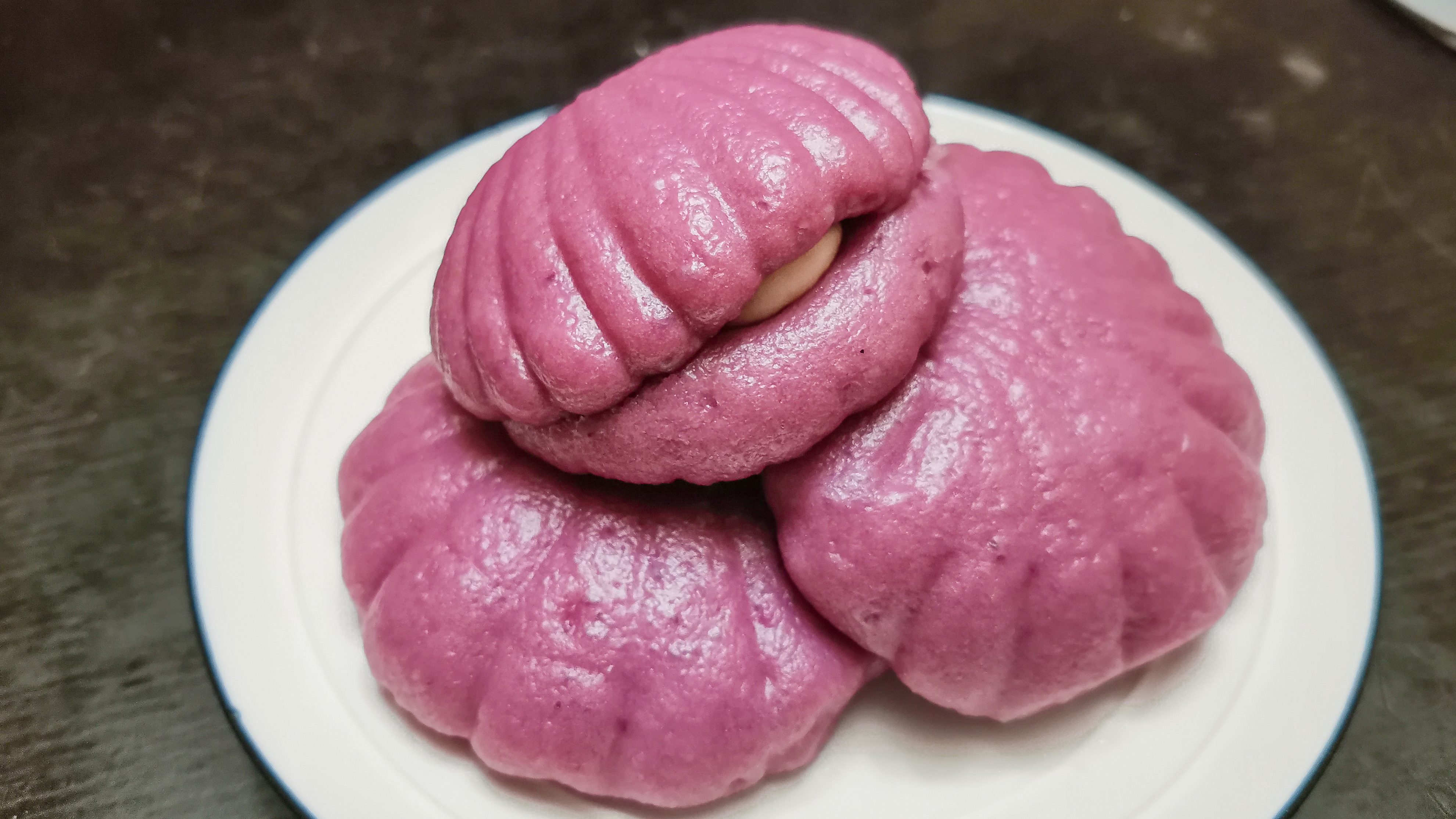 紫薯贝壳馒头的做法